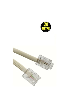 20 Metre Modem Adsl Vdsl Ara Kablosu Rj11 Hat Bağlantı Telefon Kablosu 20 Metre Modem Adsl Vdsl Ara Kablosu Rj11 Hat Bağlantı Telefon Kablosu