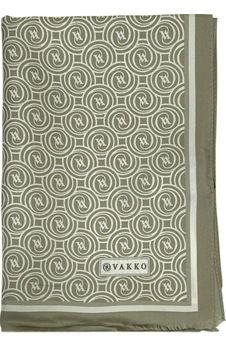 Vakko Twill İpek Şal - Helezon Monogram - Açık Yeşil Vakko Twill İpek Şal - Helezon Monogram - Açık Yeşil