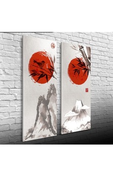 Kırmızı Longji Iki Parça Canvas Tablo 30x70