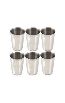 6 Adet Set Standart Boy 220cc Paslanmaz Çelik Bardak Metal Su Çay Bardağı Kırılmaz Bardak