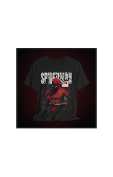Ustaprint3d Süper Kahraman Detaylı Dtf Baskılı Siyah Unisex T-shirt - Özel Tasarım Erkek/kadın Tişört Siyah