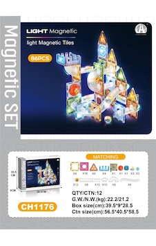 03-ch1176 7,5 Cm Manyetik Bloklar 86 Pcs