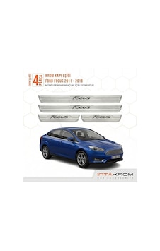 Ford Focus 2011-2018 Uyumlu Satine Krom Kapı Koruma Eşiği 4 Prç C346