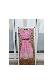 Çınar Boutique Kemerli Keten Kumaş Elbise-pembe - S Pembe Pembe Çınar Boutique Kemerli Keten Kumaş Elbise-pembe - S Pembe Pembe