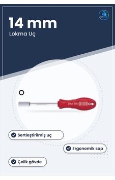 Lokma Uçlu Tornavida 14 Mm Çelik Gövde Sertleştirilmiş Uç Ergonom
