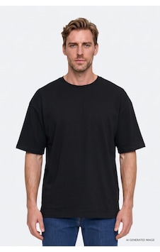 Ac&Co / Altınyıldız Classics Erkek Sıyah %100 Pamuk Oversize Fit Rahat Kesim Bisiklet Yaka Basic Tişört Siyah Ac&Co / Altınyıldız Classics Erkek Sıyah %100 Pamuk Oversize Fit Rahat Kesim Bisiklet Yaka Basic Tişört Siyah