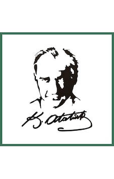 En-cag K.atatürk Silüetli İmzalı Oto Sticker Siyah 19x15cm Bss Standart