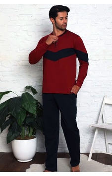 Alimer Bordo O Yaka Patlı Düğmeli Likralı Erkek Pijama Takım EDY1182UK-B Bordo Alimer Bordo O Yaka Patlı Düğmeli Likralı Erkek Pijama Takım EDY1182UK-B Bordo