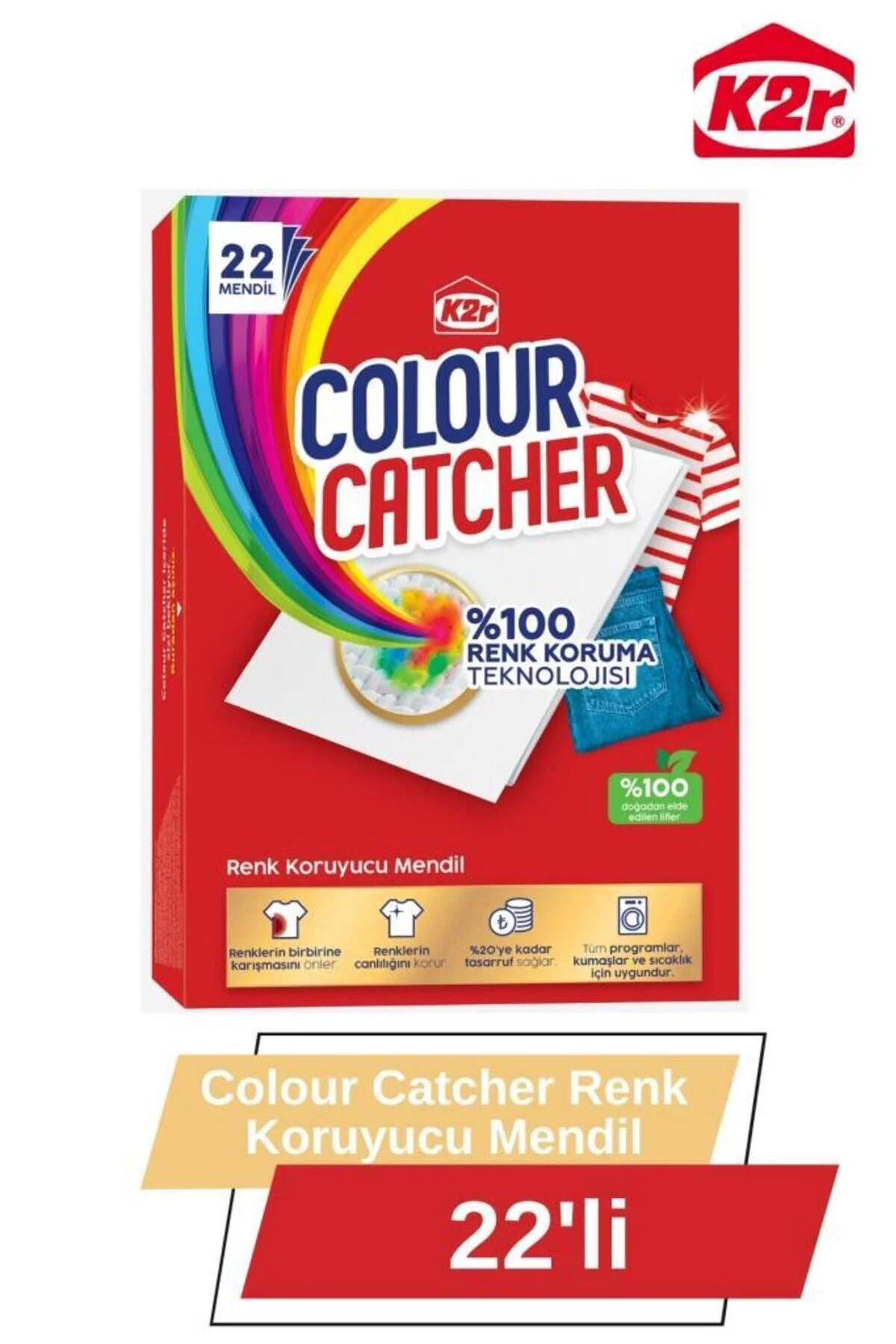 Ambalaj Marketim K2r Colour Catcher Renk Koruyucu Mendil 22'li 1 Paket beyaz Ambalaj Marketim K2r Colour Catcher Renk Koruyucu Mendil 22'li 1 Paket beyaz