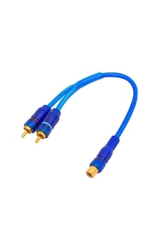Anfi Y Rca Kablo 1 Dişi 2 Erkek 25 Cm Silikon Mavi Kablo