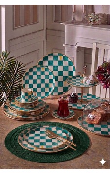 34 Parça Bella Chess Turkuaz Yaldızlı 6 Kişilik Pasta Çay Servis İkram Takımı-6089 Çok Renkli 34 Parça Bella Chess Turkuaz Yaldızlı 6 Kişilik Pasta Çay Servis İkram Takımı-6089 Çok Renkli