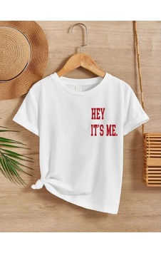 Barlashive Çocuk Unisex Baskılı T-shirt - Beyaz Çok Renkli