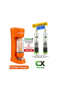 Soda Maker Prestige Orange - Soda Kartuşlu Set- 2 Adet Co₂ Turuncu Soda Maker Prestige Orange - Soda Kartuşlu Set- 2 Adet Co₂ Turuncu