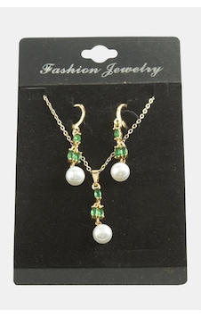 Çiçek - 602 - İnci Zirkon Taşlı - Csmo-tex - Set Kolye-yeşil Çok renkli Çiçek - 602 - İnci Zirkon Taşlı - Csmo-tex - Set Kolye-yeşil Çok renkli