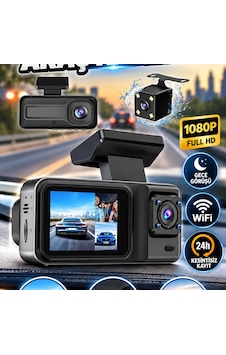 1080p 3 Lensli Wifi Araç İçi Kamera Sistemi Ekranlı Dvr Kaydedici Gece Görüşlü Ön İç Arka Kamera 1080p 3 Lensli Wifi Araç İçi Kamera Sistemi Ekranlı Dvr Kaydedici Gece Görüşlü Ön İç Arka Kamera