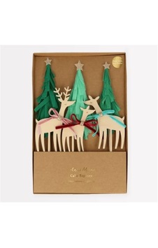 - Reindeer Cake Toppers - Ren Geyikleri Ailesi Pasta Süsü 256