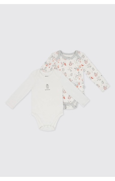 Panço Yenidoğan Desenli Ve Düz 2'li Ekru Body Set Krem Panço Yenidoğan Desenli Ve Düz 2'li Ekru Body Set Krem