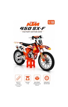 Bburago 1:18 Ktm 450 Sx-f Factory Edition 2018 Diecast Model Motosiklet Çok Renkli