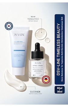 Ds V-lıne Timeless Beauty Saf Retinol + E Vitamini Gece Yenileyici Serum 30 Ml + Sucraex Kore Bariyer Onarıcı Nemlendirici Krem 80 Ml 2'li Bakım Seti Ds V-lıne Timeless Beauty Saf Retinol + E Vitamini Gece Yenileyici Serum 30 Ml + Sucraex Kore Bariyer Onarıcı Nemlendirici Krem 80 Ml 2'li Bakım Seti