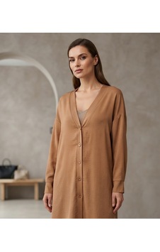 Stormwear Dökümlü Oversize Gömlek Tunik Kum Beji