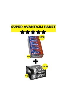 Falım Çilek Aromalı Sakız 5'li X 20 Adet - Olips Keskin Mentol 24'lü Paket 28gr X 24 Adet Falım Çilek Aromalı Sakız 5'li X 20 Adet - Olips Keskin Mentol 24'lü Paket 28gr X 24 Adet