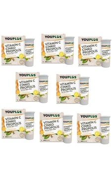 Vitamin C Çinko Propolis 20 Efervesan Tablet Limon Aromalı 20 Adet X8 Vitamin C Çinko Propolis 20 Efervesan Tablet Limon Aromalı 20 Adet X8