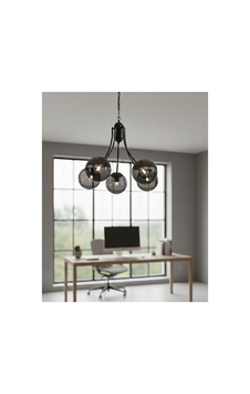 Pera Modern Siyah Metal Gövde 5'li Füme Cam Avize - Lüks Aydınlatma - Salon, Mutfak, Oturma Odası Pera Modern Siyah Metal Gövde 5'li Füme Cam Avize - Lüks Aydınlatma - Salon, Mutfak, Oturma Odası