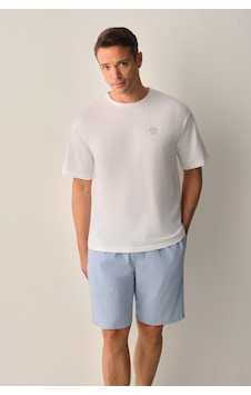 Suwen Walker Erkek Pamuklu Şort Pijama Takımı Sh267116631075 Mavi Çizgili Suwen Walker Erkek Pamuklu Şort Pijama Takımı Sh267116631075 Mavi Çizgili
