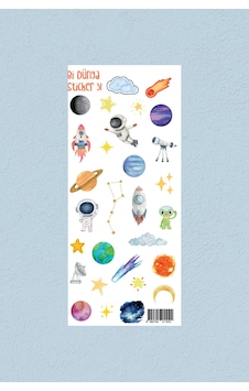 M31 Uzay Ve Bilim Temalı Sticker Seti Çok Renkli