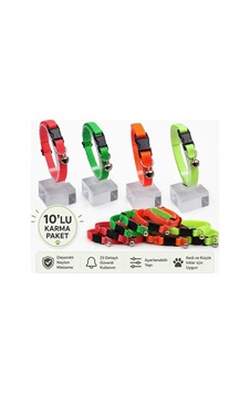 Toptan 10 Adet Karma Neon Renklerde Zilli Ayarlanabilir Kedi Boyun Tasması 22-30 Cm-21512 Toptan 10 Adet Karma Neon Renklerde Zilli Ayarlanabilir Kedi Boyun Tasması 22-30 Cm-21512