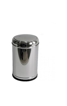 Lider Sallanır Kapaklı Çöp Kovası Krom Paslanmaz Çelik 5 Litre