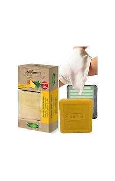 Phytoflora Organik Ananas Özlü Sabun + Kese ve Sabunluk 125 G
