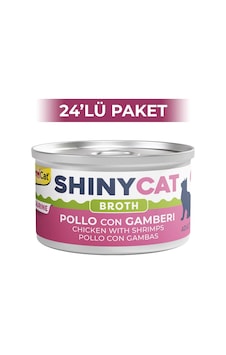Gimcat Shinycat Broth Sos İçinde Tavuklu ve Karidesli Kedi Konservesi 24 x 70 G Gimcat Shinycat Broth Sos İçinde Tavuklu ve Karidesli Kedi Konservesi 24 x 70 G