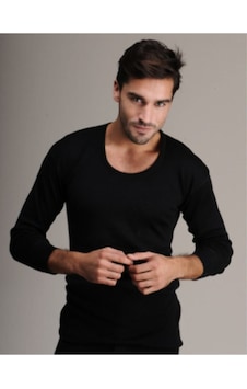 Hasyün Erkek Siyah Uzun Kollu Yün Fanila 001 Hasyün Erkek Siyah Uzun Kollu Yün Fanila 001