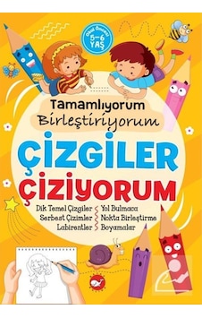 Tamamlıyorum Birleştiriyorum - Çizgiler Çiziyorum 5-6 Yaş- Beyaz Balina Yayınları