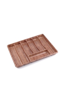 Orehome Büyük Boy Ahşap Desenli Çekmece İçi Kaşıklık - 7 Bölmeli Kaşık Çatal Bıçak Düzenleyici 50x37 Cm