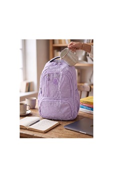 Gigi Luxe Unisex Su Geçirmez Çok Bölmeli Krinkıl Kumaş Okul Çantası Laptop Çantası Lila Lila Gigi Luxe Unisex Su Geçirmez Çok Bölmeli Krinkıl Kumaş Okul Çantası Laptop Çantası Lila Lila