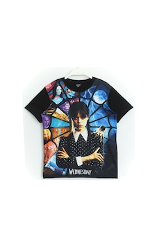 Dobakids 3D Baskılı Kız Çocuk Wednesday Addams T-Shirt Siyah Dobakids 3D Baskılı Kız Çocuk Wednesday Addams T-Shirt Siyah