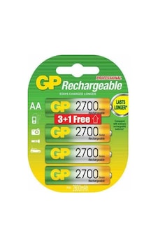 GP 2700 mAh AA Şarj Edilebilir Kalem Pil 3+1 Adet GP 2700 mAh AA Şarj Edilebilir Kalem Pil 3+1 Adet