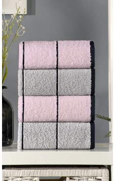 Pudra Valona Hand 50 X 85 Cm 4'lü El Ve Yüz Havlusu Gri - Pudra Pudra Valona Hand 50 X 85 Cm 4'lü El Ve Yüz Havlusu Gri - Pudra