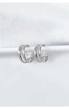 Gümüş Renk Unisex Kıstırmalı Kıkırdak Küpe Çift Gümüş Gümüş Renk Unisex Kıstırmalı Kıkırdak Küpe Çift Gümüş