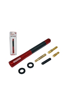 Carub Çubuk Anten Spor Momo Alüminyum Kırmızı-karbon 12 Cm Br0041052