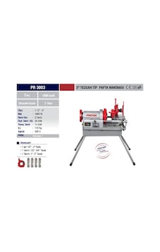 Pafta Makinesı Proter Pr 3003 Tezgah Tip 3'' Pafta Makinesı Proter Pr 3003 Tezgah Tip 3''