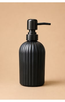 Vovy Çizgili Cam Sabunluk 500 Ml Siyah Pompalı Modern Sıvı Sabun Ve Deterjan Dispenseri - 18,5 Cm X 7 Cm Vovy Çizgili Cam Sabunluk 500 Ml Siyah Pompalı Modern Sıvı Sabun Ve Deterjan Dispenseri - 18,5 Cm X 7 Cm