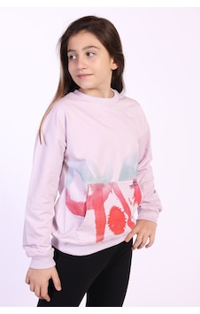 Toontoy Kız Çocuk Cepi Yazı Baskılı Sweatshirt Açık Lila Toontoy Kız Çocuk Cepi Yazı Baskılı Sweatshirt Açık Lila