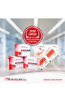 Alkollü Dezenfektan Swab Mendil 5Kutu 24'Lü 18X13Cm Alkollü Dezenfektan Swab Mendil 5Kutu 24'Lü 18X13Cm