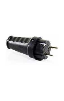 Kauçuk Erkek Fiş Monofaze 220 V Siyah Kauçuk Erkek Fiş Monofaze 220 V Siyah