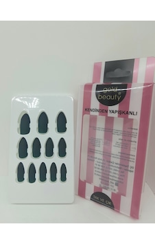 Gold Beauty Tak Çık Takma Tırnak Mat Koyu Yeşil Gold Beauty Tak Çık Takma Tırnak Mat Koyu Yeşil