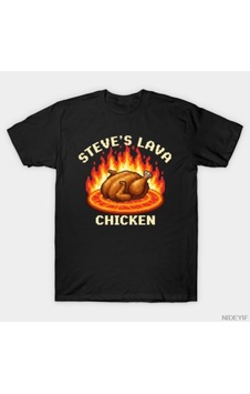 Flood Of Style Lava Chicken Steve'nin Lava Tişörtü Erkekler Kadınlar İçin %100 Pamuklu Tişörtler Kısa Kollu Siyah Flood Of Style Lava Chicken Steve'nin Lava Tişörtü Erkekler Kadınlar İçin %100 Pamuklu Tişörtler Kısa Kollu Siyah