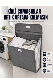 Banyo Ve Çamaşır Odası İçin Duvara Asılan Katlanabilir Çamaşır Sepeti Çokrenkli Banyo Ve Çamaşır Odası İçin Duvara Asılan Katlanabilir Çamaşır Sepeti Çokrenkli